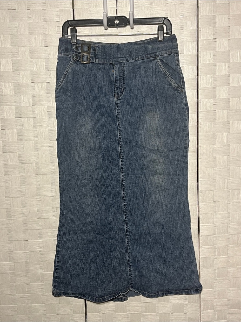 Blue Denim Flare Skirt with Buckle Waist Size 11